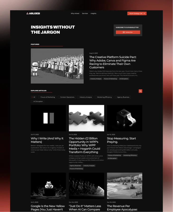 Arloesi website — Insights blog page